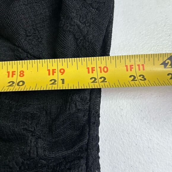 Cider NWT Black Lace Floral Goth Long Sleeve Crop Mesh Sheer Top Womens 4XL - Picture 11 of 13